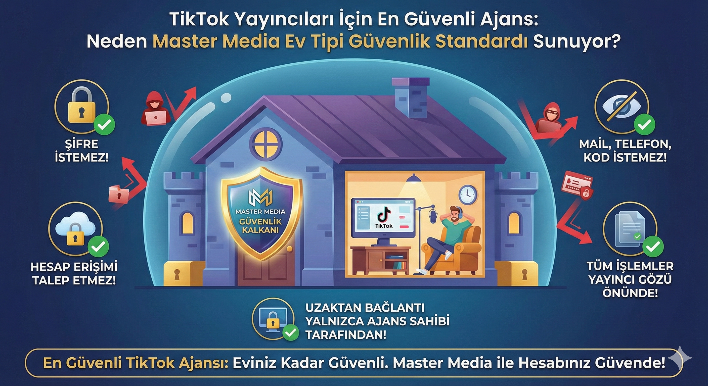 TikTok Yayıncıları İçin En Güvenli Ajans: Neden Master Media Ev Tipi Güvenlik Standardı Sunuyor?